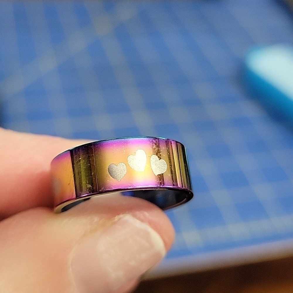 Rainbow Stainless Steel Ring Size 8